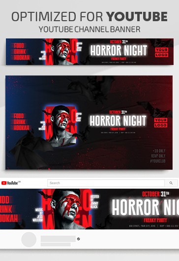 Noche de horror en Youtube - Plantillas de Youtube