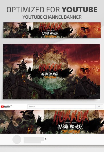 Horror Party - Youtube Channel banner PSD Template - 10024780 | by ...