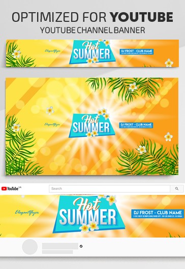 Gorące lato Youtube EPS - Bezpłatne szablony w formacie EPS dla YouTube