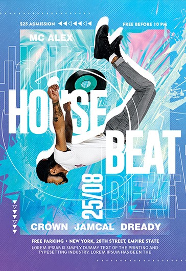 House Beat Flyer - Blue