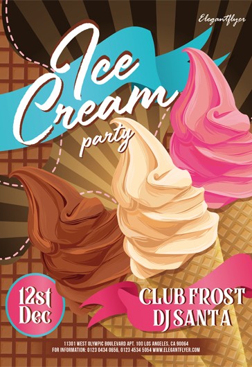 Ice Cream Party Flyer EPS - Party