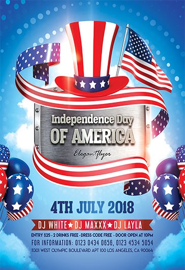 Blue Simple Independence Day Premium Flyer Template PSD | by Elegantflyer