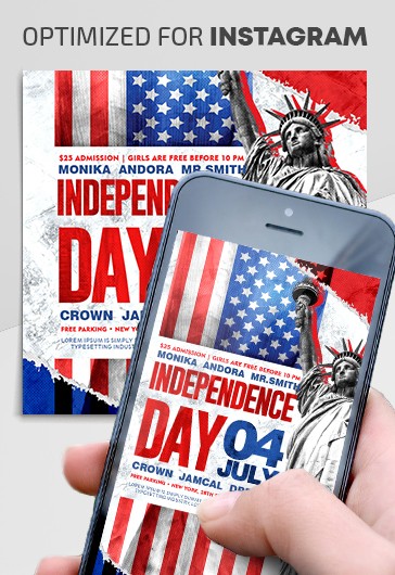 White Creative Independence Day Free Social Media Template PSD | by ...