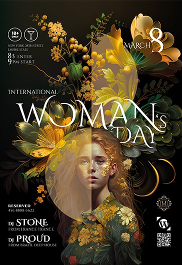 Flyer do Dia Internacional da Mulher - Dia Internacional da Mulher