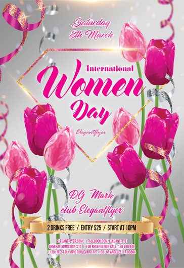Dia Internacional da Mulher com Tulipas