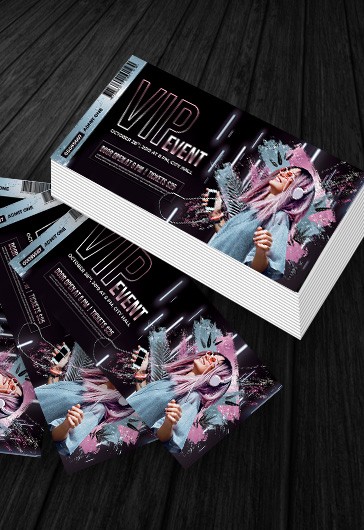Invitation Ticket - Modèle de certificat-cadeau Premium