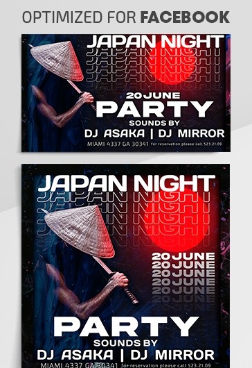 日本之夜派对Facebook - Facebook模板