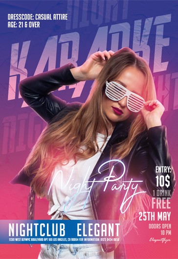 Karaoke-Nacht Party-Flyer