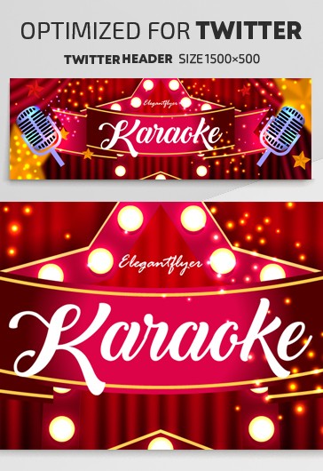 Karaoke Twitter - Plantillas gratuitas de Twitter en formato vectorial EPS.