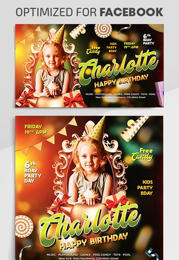 Black Creative Kids Birthday Premium Social Media Template PSD | by ...