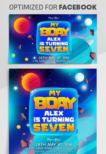 Invito di compleanno per bambini spaziali - Facebook