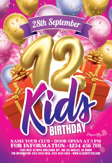 Flyer d'anniversaire pour enfants