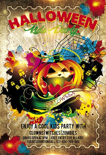 Kids Halloween Party Flyer