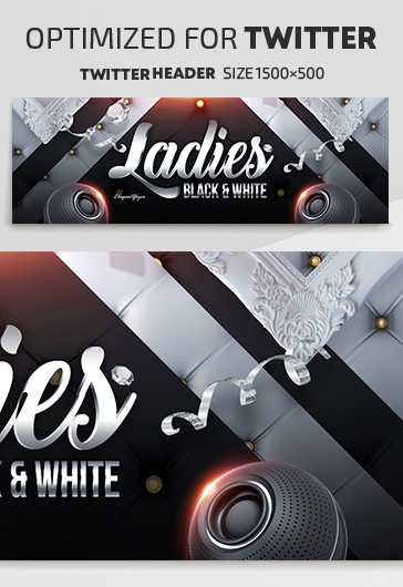 Damas en Twitter en blanco y negro