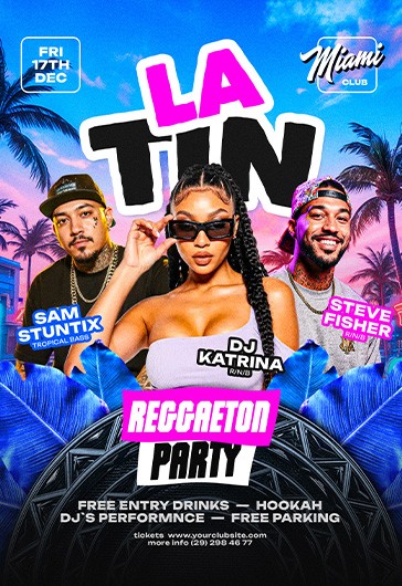 Lateinischer | Reggaeton-Party-Flyer