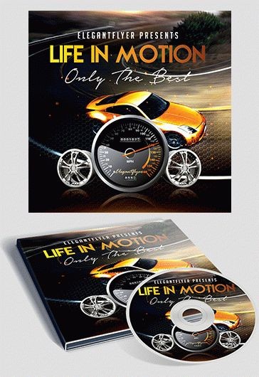 Black Simple Life Motion Free CD Album Cover Template PSD | by Elegantflyer