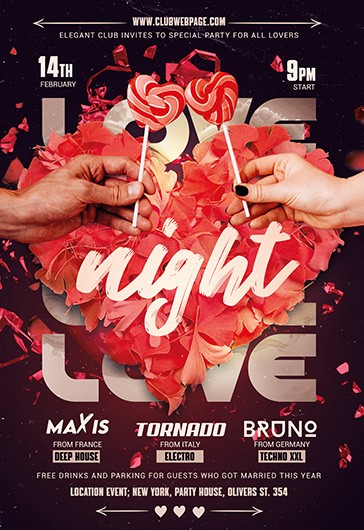 Nuit d'amour - Affiche de fête