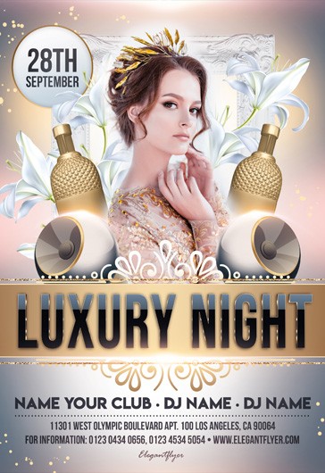 White Luxury Luxury Night Premium Flyer Template PSD | by Elegantflyer