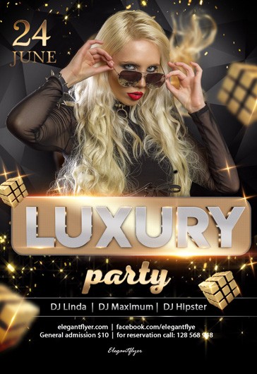 Black and Gold Luxury Luxury Party Premium Flyer Template PSD | by ...
