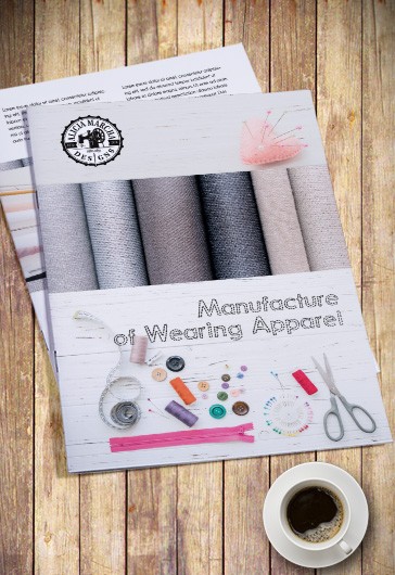 Herstellung von Bekleidung Bi-Fold Broschüre