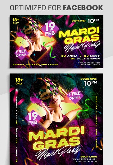 Mardi Gras Facebook - Facebook Templates