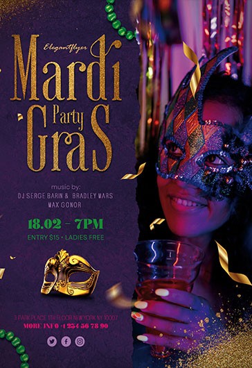 Flyer Mardi Gras - Bal masqué
