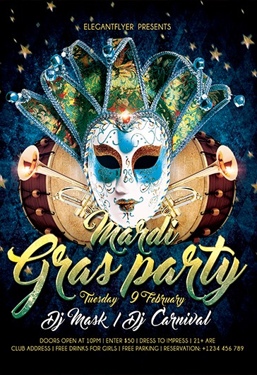 Mardi Gras Party Design V02 - Progetto Festa di Martedì Grasso V02 - Maschera