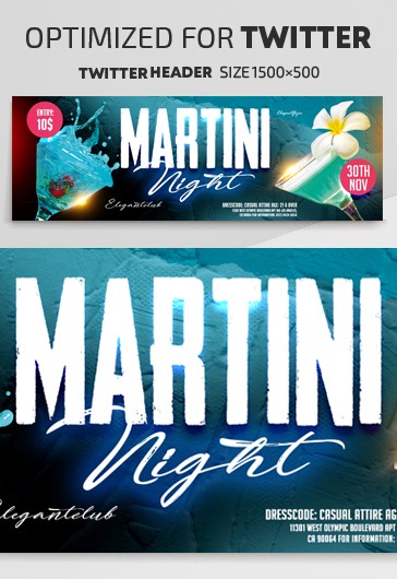Blue Modern Martini Night Premium Social Media Template PSD | by ...