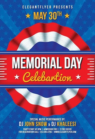 Memorial Day Celebration - Flyer PSD Template - 10018067 | by ElegantFlyer