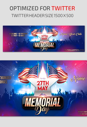 Blue Professional Memorial Day Events Twitter Premium Social Media ...