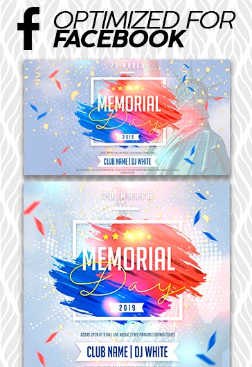 Blue Creative Memorial Day Premium Social Media Template PSD | by ...