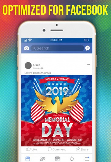 Blue Creative Memorial Day Free Social Media Template PSD | by Elegantflyer