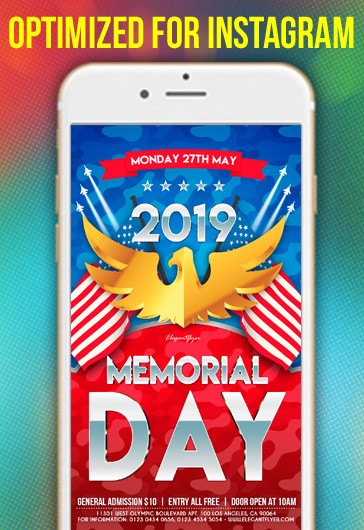 Blue Creative Memorial Day Instagram Free Social Media Template PSD ...