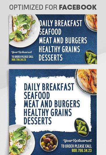 Blue Modern Menu Facebook Premium Social Media Template PSD | by ...