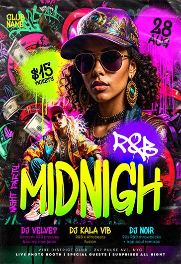 Fiesta nocturna de R&B de medianoche