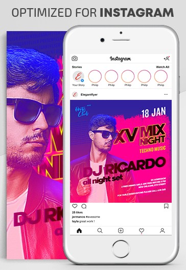 Pink Creative Mix Night Party Premium Social Media Template PSD | by ...