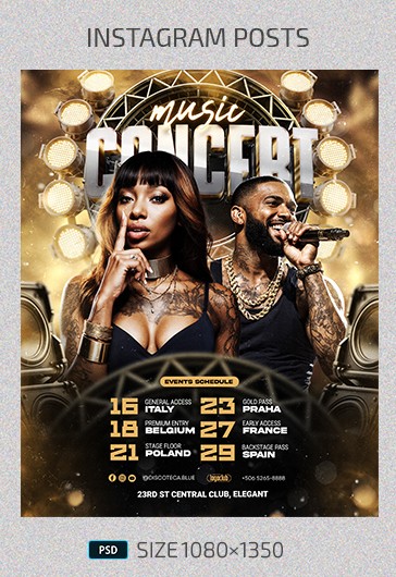 Publicação no Instagram sobre um concerto musical