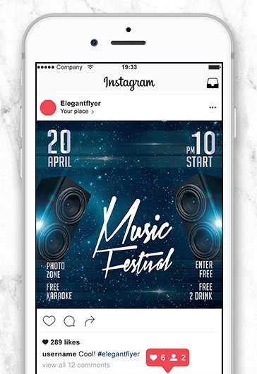 Festival de música - Modelos de Instagram