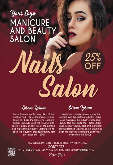 Color nail polish advertisement poster template vector 03 free download