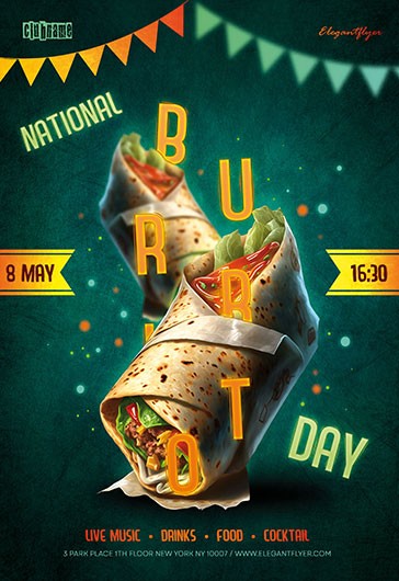 National Burrito Day - Free Flyer PSD Template