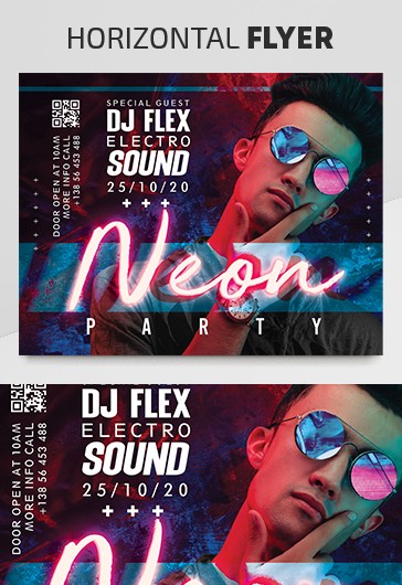 Plakat na imprezę neonową - Neon