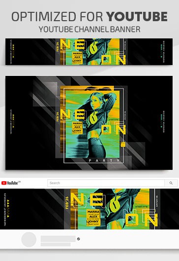 Neon Party Youtube - Youtube Templates