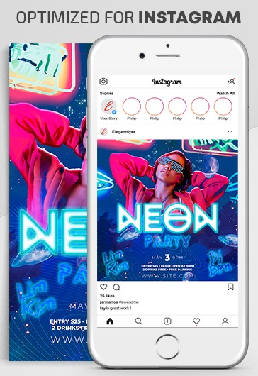 Neon Party Instagram