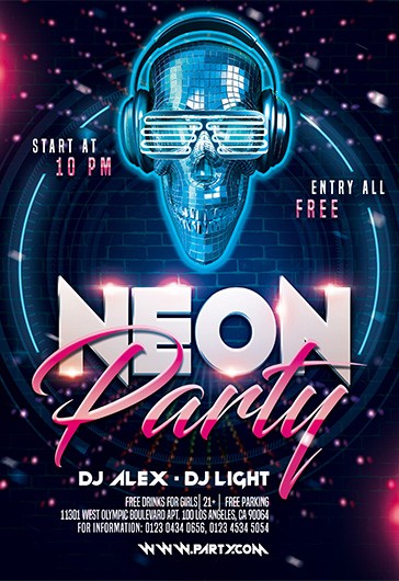 1000+ Free Neon Flyer Templates (PSD) - by Elegantflyer