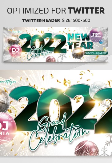 New Year 2022 - Free Twitter Header PSD Template - 10032002 | by ...