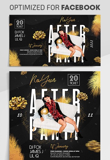 New Year After Party - Facebook Templates