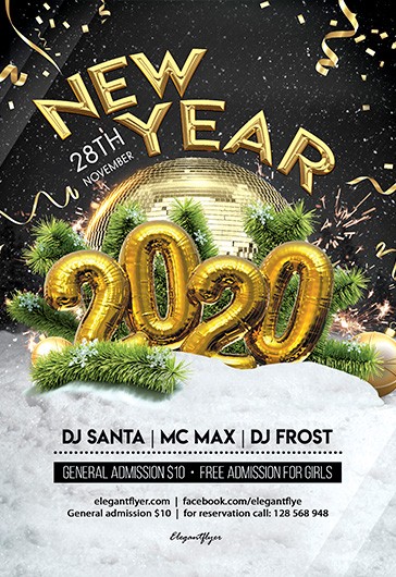 Beautiful New Year Party Flyer