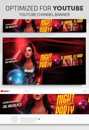 Club nocturno Youtube - Plantillas de Youtube