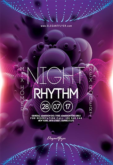 Purple Abstract Night Rhythm Premium Flyer Template PSD | by Elegantflyer