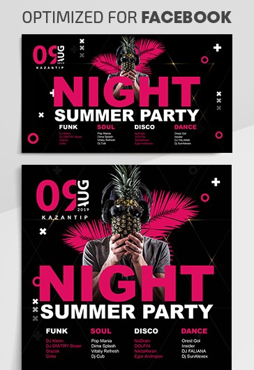 Festa de Verão Noturna no Facebook